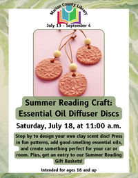 Summer Reading Craft: Clay Essential Oil Diffusers