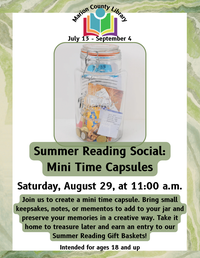 Summer Reading Social: Mini Time Capsule