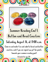 Adult Summer Reading Craft: Button and Bead Coasters